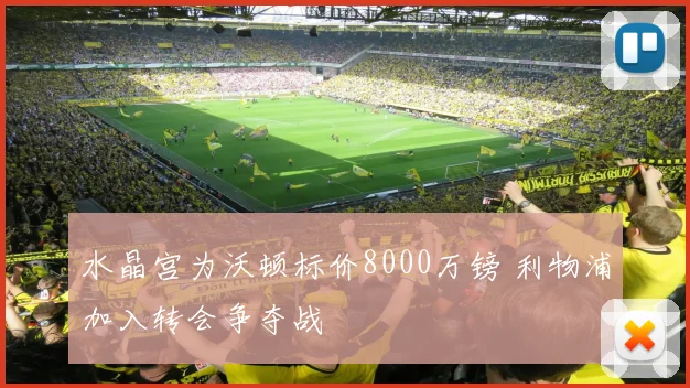 水晶宫为沃顿标价8000万镑 利物浦加入转会争夺战